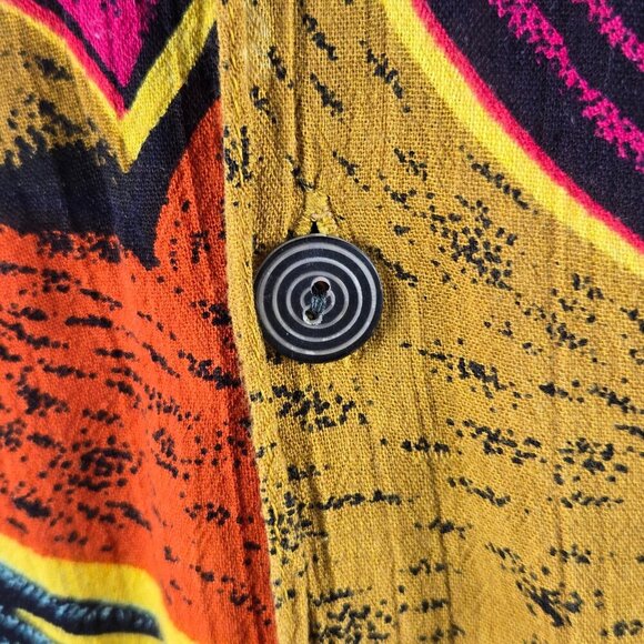 Bossman Size Medium Colorful Abstract Pattern Button Down Shirt Chest Pocket VTG - Picture 4 of 13